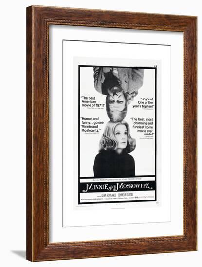 MINNIE AND MOSKOWITZ, US poster, from top: Seymour Cassel, Gena Rowlands, 1971-null-Framed Premium Giclee Print