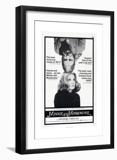 MINNIE AND MOSKOWITZ, US poster, from top: Seymour Cassel, Gena Rowlands, 1971-null-Framed Premium Giclee Print