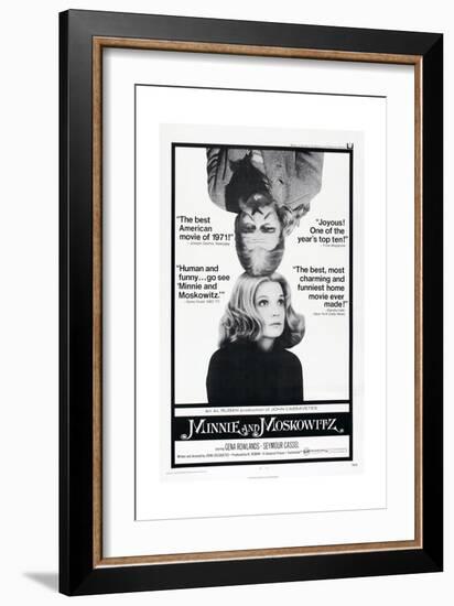 MINNIE AND MOSKOWITZ, US poster, from top: Seymour Cassel, Gena Rowlands, 1971-null-Framed Premium Giclee Print