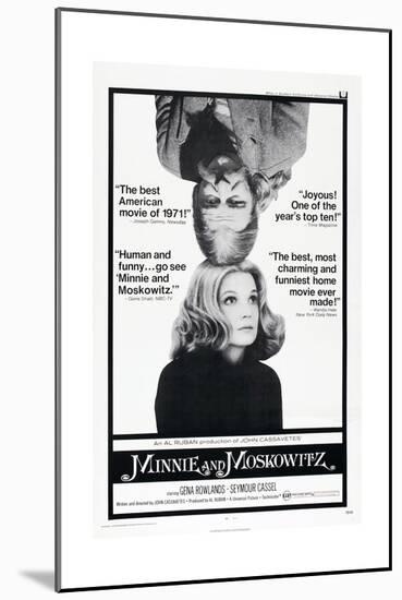 MINNIE AND MOSKOWITZ, US poster, from top: Seymour Cassel, Gena Rowlands, 1971-null-Mounted Premium Giclee Print