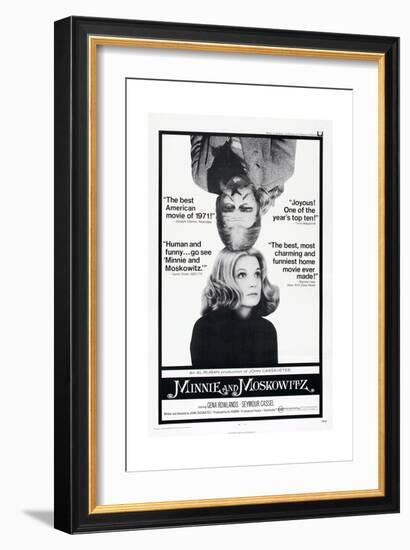 MINNIE AND MOSKOWITZ, US poster, from top: Seymour Cassel, Gena Rowlands, 1971-null-Framed Premium Giclee Print