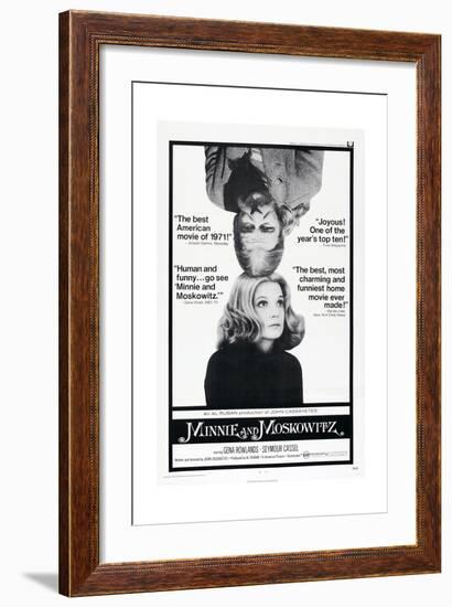 MINNIE AND MOSKOWITZ, US poster, from top: Seymour Cassel, Gena Rowlands, 1971-null-Framed Art Print