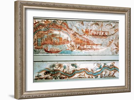 Minoan Art. Cyclades Islands. Naval Expedition. Fresco-null-Framed Giclee Print