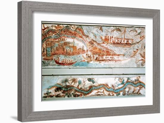 Minoan Art. Cyclades Islands. Naval Expedition. Fresco-null-Framed Giclee Print