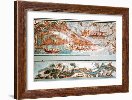 Minoan Art. Cyclades Islands. Naval Expedition. Fresco-null-Framed Giclee Print
