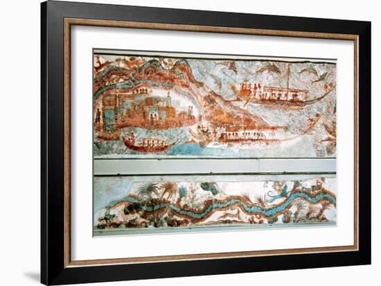 Minoan Art. Cyclades Islands. Naval Expedition. Fresco-null-Framed Giclee Print