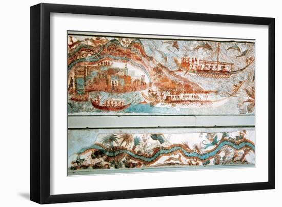 Minoan Art. Cyclades Islands. Naval Expedition. Fresco-null-Framed Giclee Print