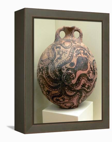 Minoan Clay Flask Decorated with Octopus-null-Framed Premier Image Canvas