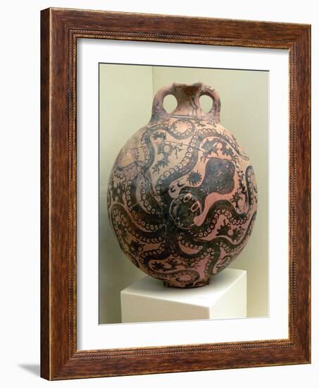 Minoan Clay Flask Decorated with Octopus--Framed Photographic Print