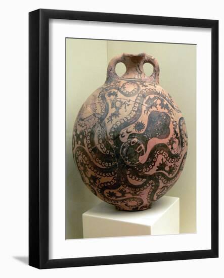 Minoan Clay Flask Decorated with Octopus-null-Framed Photographic Print