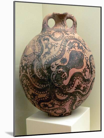 Minoan Clay Flask Decorated with Octopus-null-Mounted Photographic Print