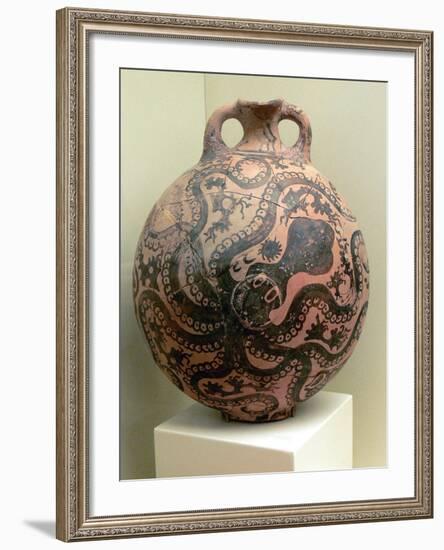 Minoan Clay Flask Decorated with Octopus-null-Framed Photographic Print
