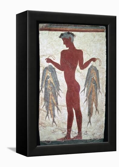 Minoan fresco showing a boy with fishes, 20th century. Artist: Unknown-Unknown-Framed Premier Image Canvas