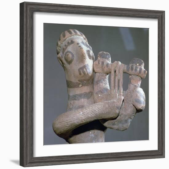 Minoan terracotta figure of a lyre-player, 8th century BC-Unknown-Framed Giclee Print