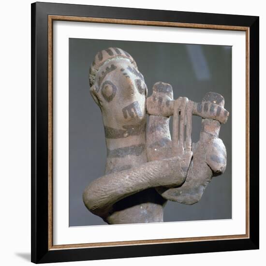 Minoan terracotta figure of a lyre-player, 8th century BC-Unknown-Framed Giclee Print