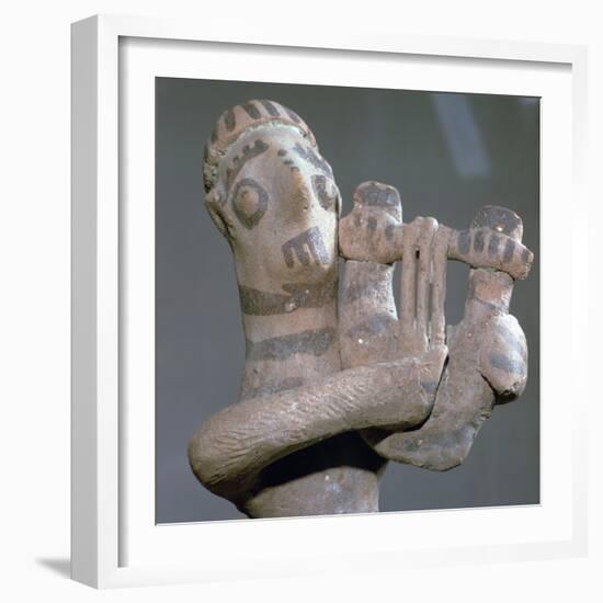 Minoan terracotta figure of a lyre-player, 8th century BC-Unknown-Framed Giclee Print