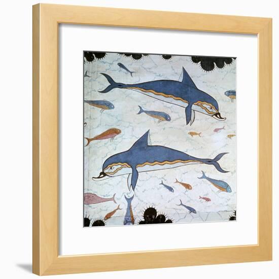 Minoan Wall-Painting of Dolphins-CM Dixon-Framed Giclee Print