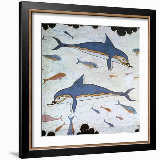 Minoan Wall-Painting of Dolphins-CM Dixon-Framed Giclee Print