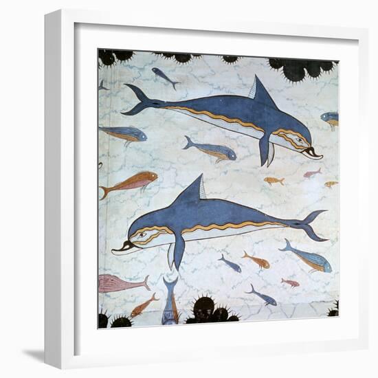 Minoan Wall-Painting of Dolphins-CM Dixon-Framed Premium Giclee Print