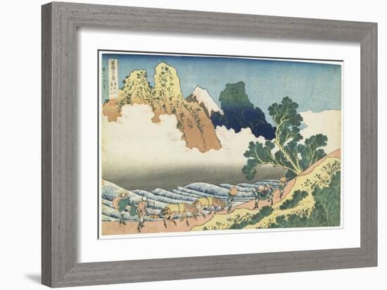 Minobu River and Mount Fuji Seen from the Back, 1831-1834-Katsushika Hokusai-Framed Giclee Print