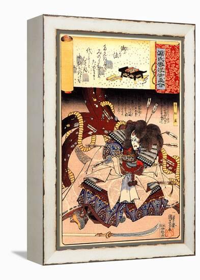 Minori the Mortally Wounded Taira Tomomori with a Huge Anchor-Kuniyoshi Utagawa-Framed Premier Image Canvas