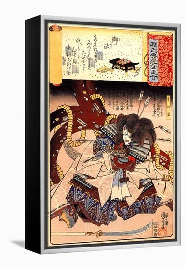 Minori the Mortally Wounded Taira Tomomori with a Huge Anchor-Kuniyoshi Utagawa-Framed Premier Image Canvas