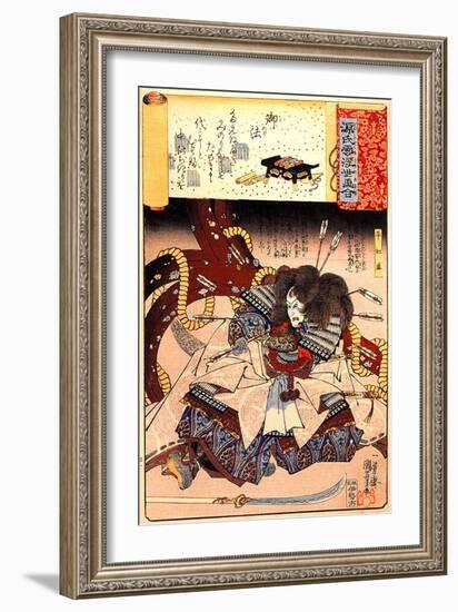 Minori the Mortally Wounded Taira Tomomori with a Huge Anchor-Kuniyoshi Utagawa-Framed Giclee Print