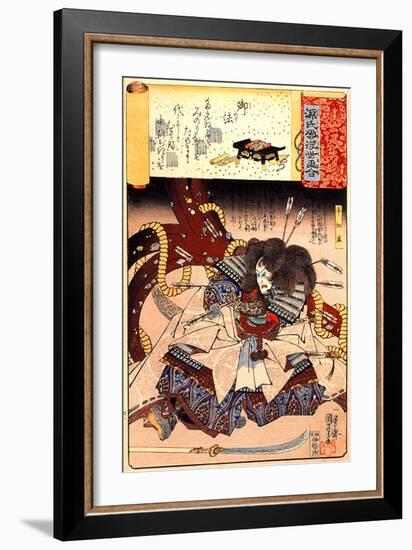 Minori the Mortally Wounded Taira Tomomori with a Huge Anchor-Kuniyoshi Utagawa-Framed Giclee Print