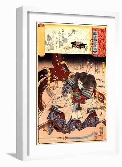 Minori the Mortally Wounded Taira Tomomori with a Huge Anchor-Kuniyoshi Utagawa-Framed Giclee Print