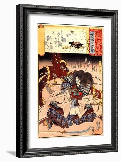 Minori the Mortally Wounded Taira Tomomori with a Huge Anchor-Kuniyoshi Utagawa-Framed Giclee Print