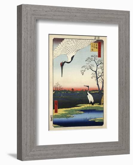 Minowa, Kanasugi, Mikawashima.-Ando Hiroshige-Framed Art Print