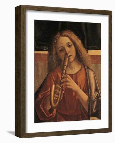 Minstrel Angel, Detail from Presentation of Jesus at Temple-Vittore Carpaccio-Framed Giclee Print