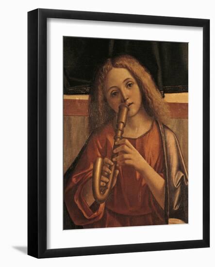 Minstrel Angel, Detail from Presentation of Jesus at Temple-Vittore Carpaccio-Framed Giclee Print