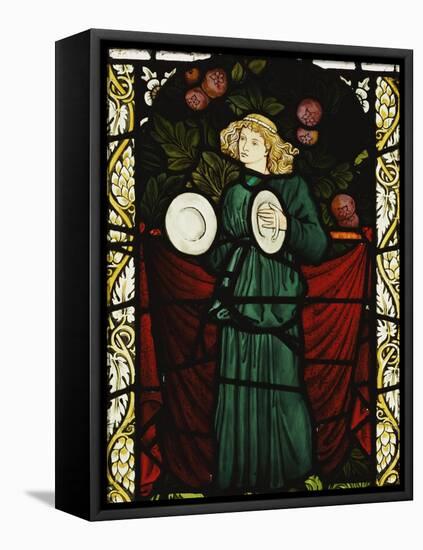 Minstrel Angel with Cymbals, for the East Window of St. John's Church, Dalton Yorkshire-William Morris-Framed Premier Image Canvas