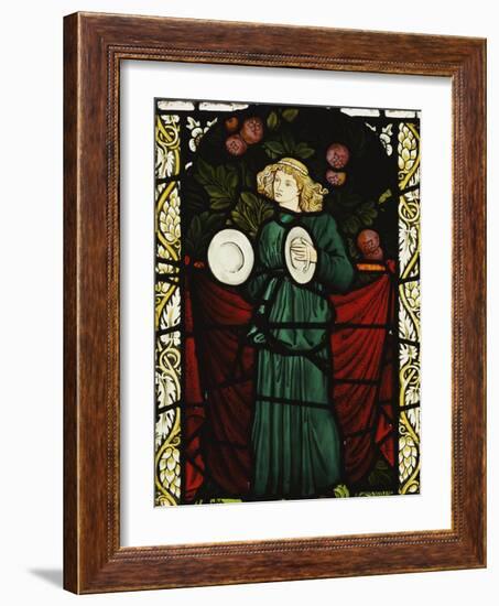 Minstrel Angel with Cymbals, for the East Window of St. John's Church, Dalton Yorkshire-William Morris-Framed Giclee Print