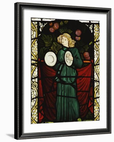 Minstrel Angel with Cymbals, for the East Window of St. John's Church, Dalton Yorkshire-William Morris-Framed Giclee Print