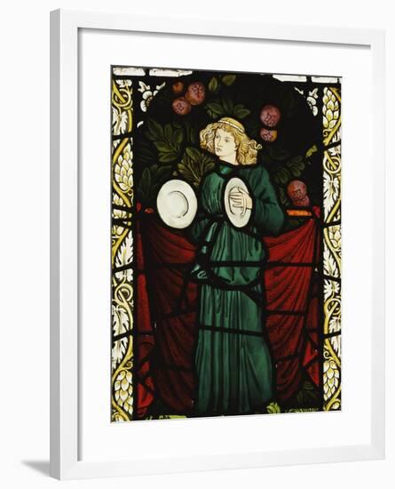 Minstrel Angel with Cymbals, for the East Window of St. John's Church, Dalton Yorkshire-William Morris-Framed Giclee Print