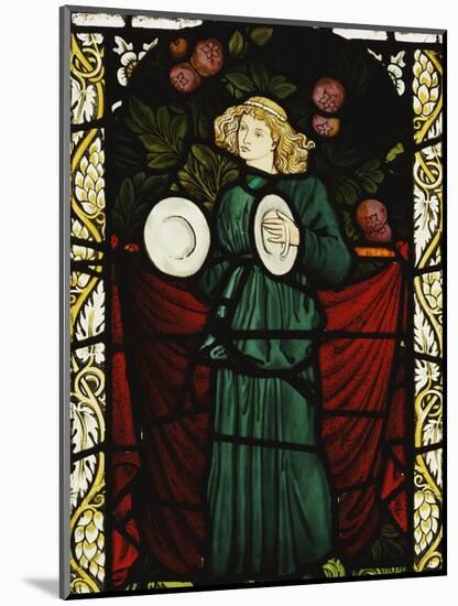 Minstrel Angel with Cymbals, for the East Window of St. John's Church, Dalton Yorkshire-William Morris-Mounted Premium Giclee Print