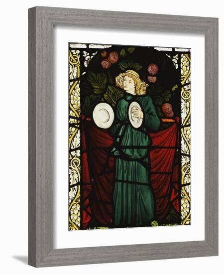 Minstrel Angel with Cymbals, for the East Window of St. John's Church, Dalton Yorkshire-William Morris-Framed Giclee Print