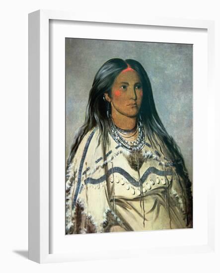 Mint, a Mandan Indian Girl, 1832-George Catlin-Framed Giclee Print