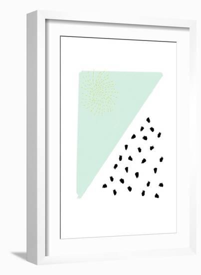 Mint and Gold Abstract-Leah Straatsma-Framed Art Print