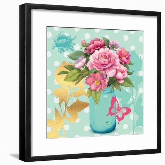 Mint Mason Jar Bouquet-null-Framed Premium Giclee Print