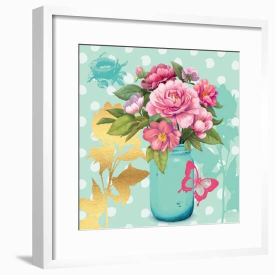 Mint Mason Jar Bouquet-null-Framed Premium Giclee Print