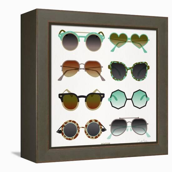 Mint Tan Sunglasses-Cat Coquillette-Framed Stretched Canvas