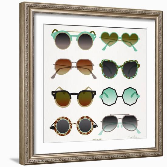 Mint Tan Sunglasses-Cat Coquillette-Framed Art Print