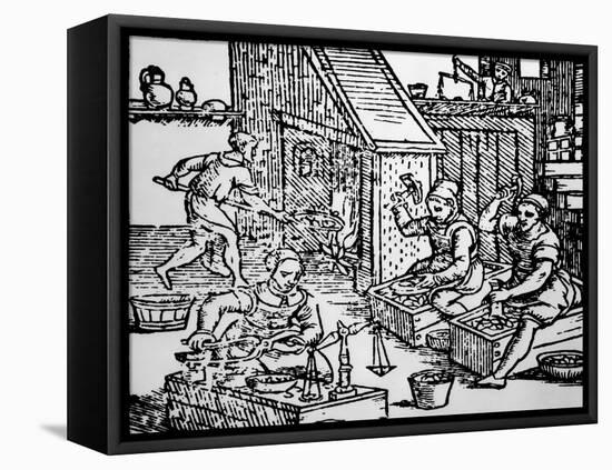 Minting Coins with Hand-Held Tools, C.1550-null-Framed Premier Image Canvas