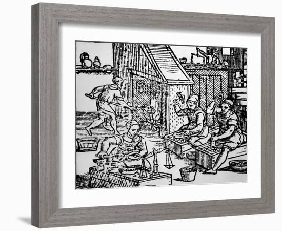 Minting Coins with Hand-Held Tools, C.1550-null-Framed Giclee Print