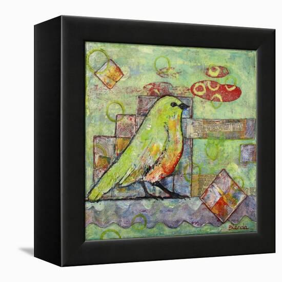 Minty Green Bird Print of a Painting-Blenda Tyvoll-Framed Stretched Canvas