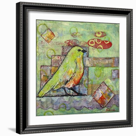Minty Green Bird-Blenda Tyvoll-Framed Giclee Print