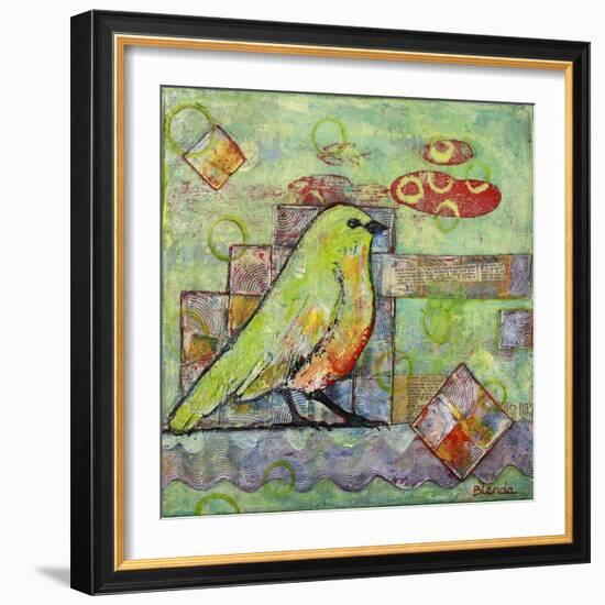 Minty Green Bird-Blenda Tyvoll-Framed Giclee Print